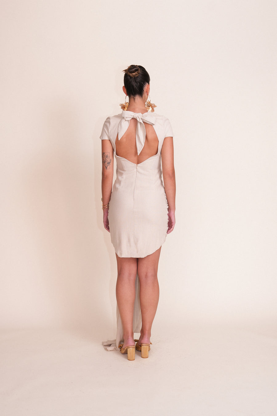 SERENA robe drapée lin