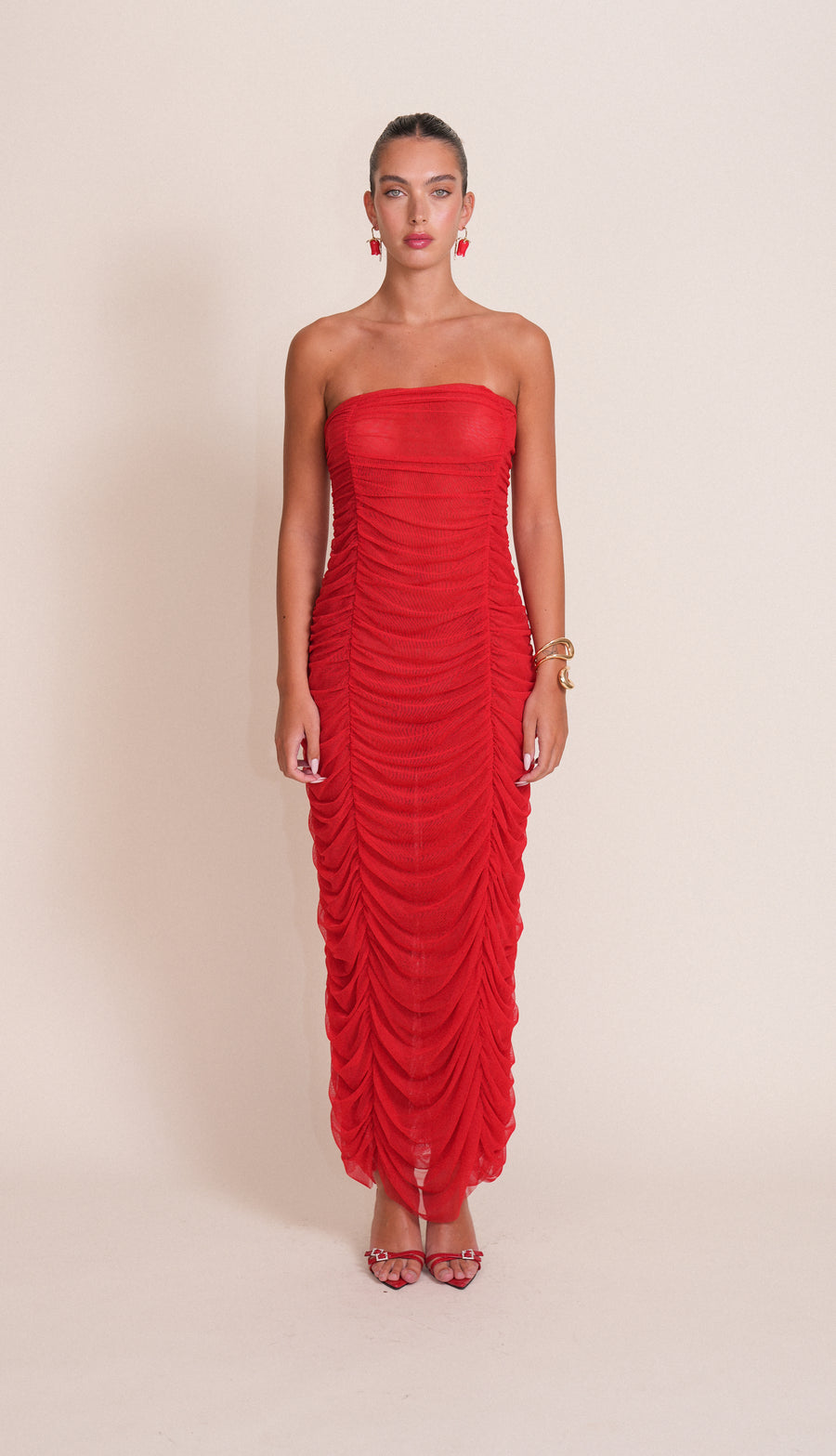 SHERYL robe rouge coeur