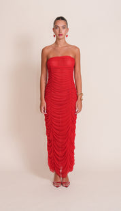 SHERYL robe rouge coeur