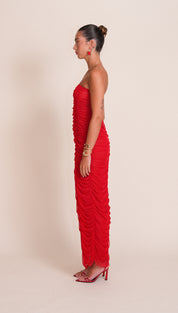 SHERYL robe rouge coeur