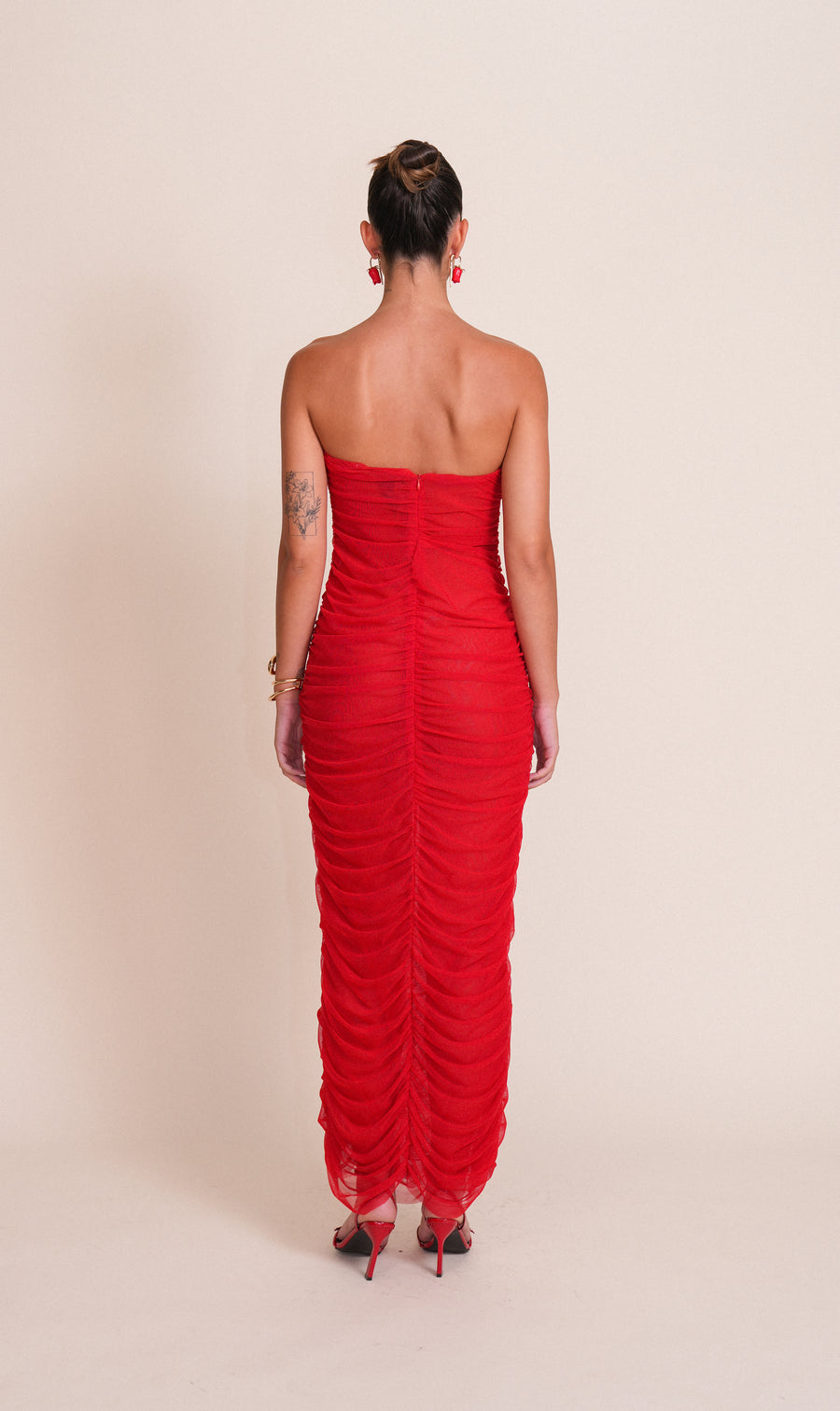 SHERYL robe rouge coeur