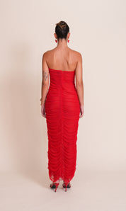 SHERYL robe rouge coeur