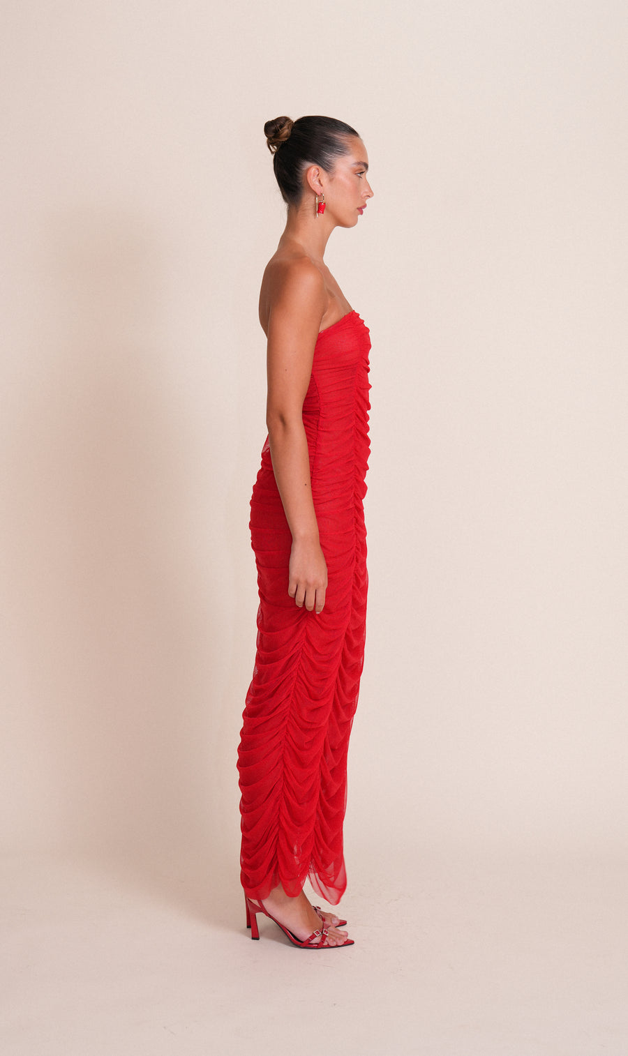 SHERYL robe rouge coeur