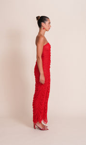SHERYL robe rouge coeur